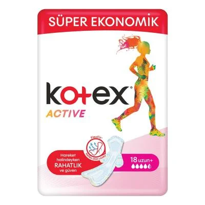 Kotex Pads Active Quadro Long  18 pc