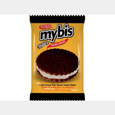 Azra Biscuit Mybis Cocoa Sandwich Biscuit With Vanilla Cream 25 gr