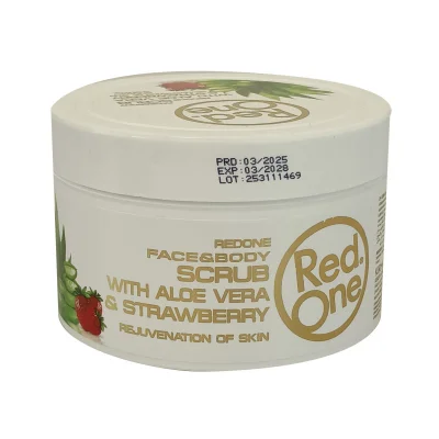 RedOne facial scrub 400 ml. Strawberry & aloe vera.