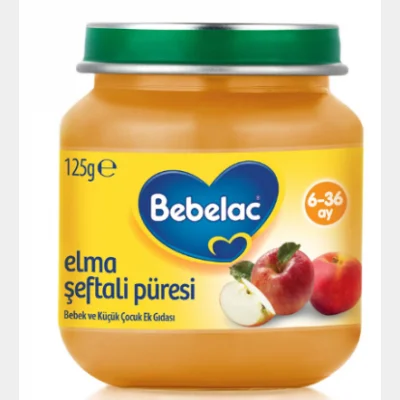 Bebelac Apple Peach Puree Baby Food  125 gr