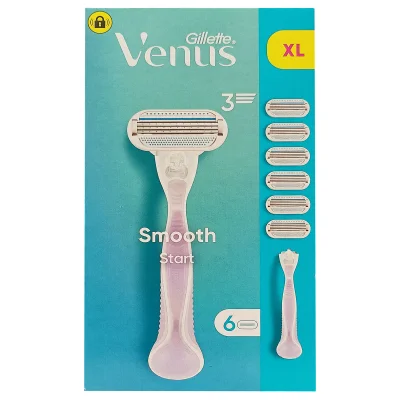 Gillette Venus razor 1 u. 3 blades + 6 refill. Smooth Start XL.