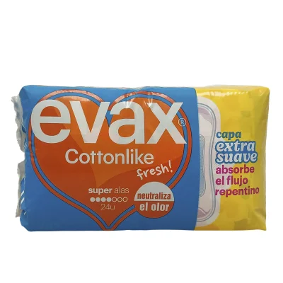 Evax sanitary 24 u. Cotton super with wings.