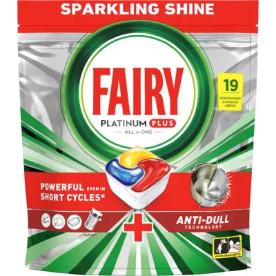 Fairy Platinum Plus All in One Lemon Dishwasher Capsules 19 Pcs