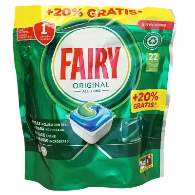 Fairy All In One Original Dishwasher Capsules 22 Pack