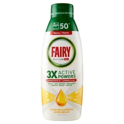 FAIRY DISHWASHER DETERGENT 900ml PLATINUM GEL EXTRA SHINE IMPORT