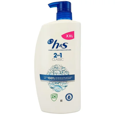 H&S shampoo 2X1000 ml. Anti-dandruff classic clean 2 in 1 with dispenser.