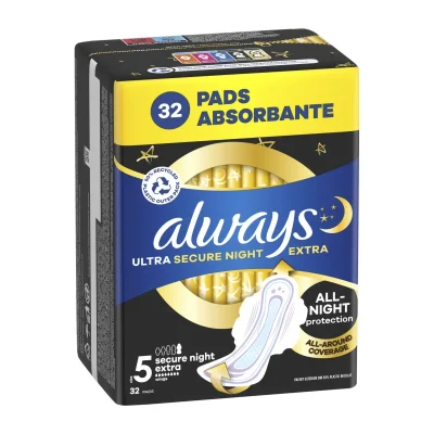 Always Ultra Pads Hygienic Scented Safe Night Extra Quatro 32 pcs