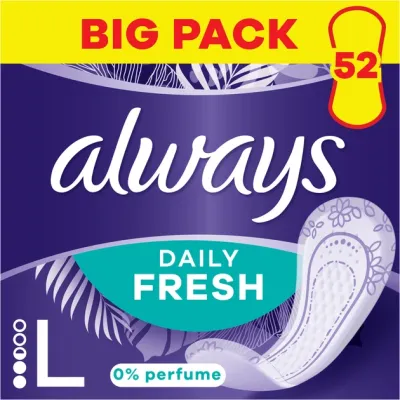 Always Daily Fresh Long Sanitary Pads Trio 52 Pieces