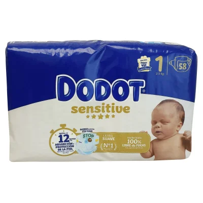 Dodot diapers 58 u. Sensitive 2-5 kg. Size 1.