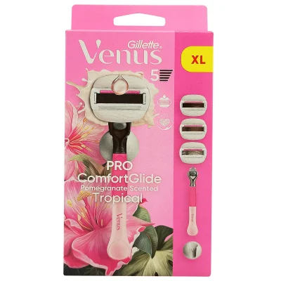 Gillette Venus razor 1 u. + 3 refill 5 blades. Pro ComfortGlide pomegranate XL.