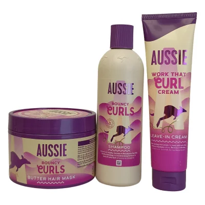 Aussie pack shampoo 300 ml. + Butter hair mask 450 ml. + Curly cream 160 ml.