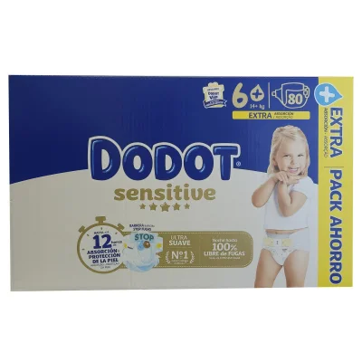 Dodot diapers 80 u. Sensitive +14 kg. Size 6+.