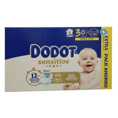 Dodot diaper 112 u. Sensitive 7-11 kg. Size 3+.