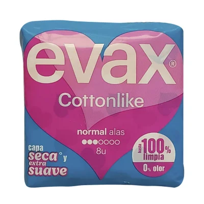 Evax sanitary 8 u. Cottonlike normal with wings.