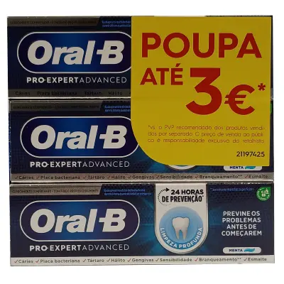 Oral B toothpaste 3X75 ml. Pro-Expert science advanced.