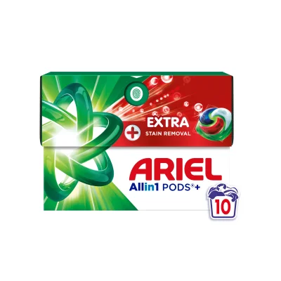 Ariel Pods+ All-in-1 Extra Stain Removal Laundry Capsules 10 Count