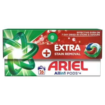 Ariel Pods+ All-in-1 Extra Stain Removal Laundry Capsules 26 Count