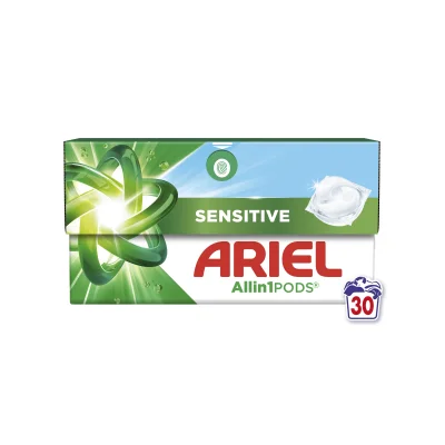 Ariel Pods All-In-1 Sensitive Skin Laundry Capsules 30 Count