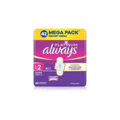 Always Platinum Super Sanitary Pads 42 pcs