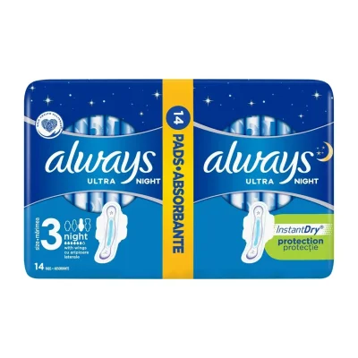 Always Ultra Night Sanitary Pads Size 3 14 pcs