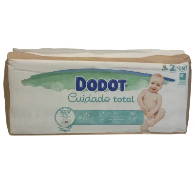 Dodot diapers 150 u. Cuidado total 4-8 kg. Size 2 + wipes 10 u. Aqua pure.