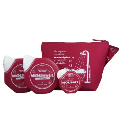 Moussel shower gel toiletry bag 2x600 ml. + 100 ml.