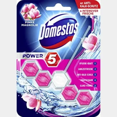 Domestos 5-Way Power Toilet Block Magnolia Freshness 55 gr