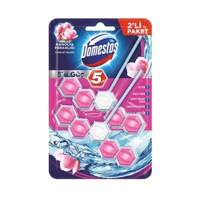 Domestos 5-Way Power Toilet Block Magnolia Freshness 110 gr