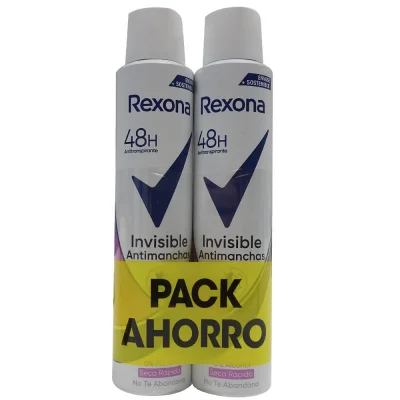 Rexona deodorant spray 2X200 ml. Invisible anti-stain.