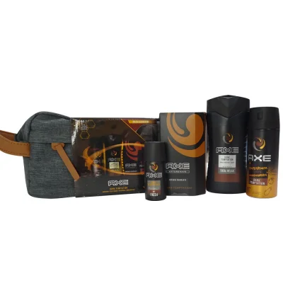 AXE toiletry bag Dark Temptation bodyspray 150 ml. + shower gel + aftershave Dark Temptation.