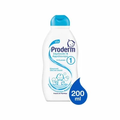 Proderm Shampoo and Body Wash 1 (0-12 months) 200ml Σαμπουάν & Αφρόλουτρο Παιδικό από 0 έως 12 μηνών 200ml