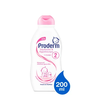 Proderm Shampoo & Shower 200ml Σαμπουάν & Αφρόλουτρο 1 έως 3 ετών 200ml