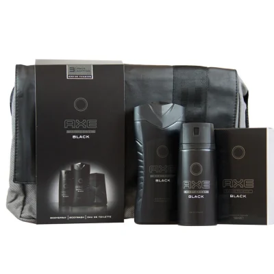 AXE Black toiletry bag. Bodyspray 150 ml. + Shower Gel 250 ml. + Eau de toilette 100 ml.