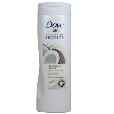 Dove body lotion 400 ml. Coco and almond milk all types of skin.