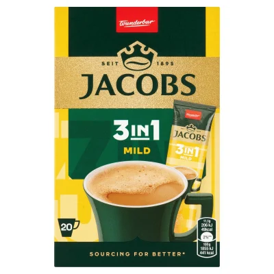 Jacobs 3 In 1 Mild Instant Coffee Box 20 Pack