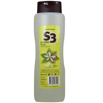S3 eau de cologne 600 ml. Classic fresh.