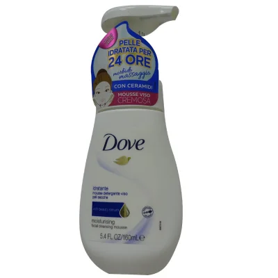 Dove facial cleanser in foam 160 ml. Moisturizing.