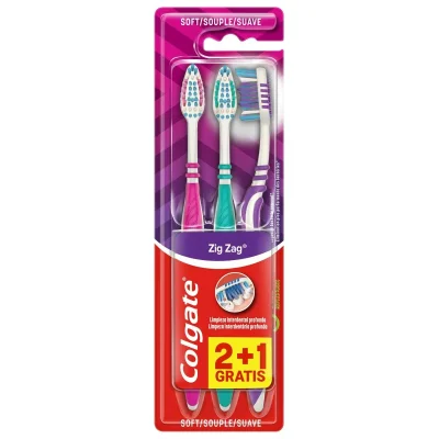 Colgate Zig Zag Toothbrush A3 Souple 2+1