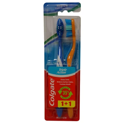 Colgate toothbrush 2 u. Triple Action Medium.