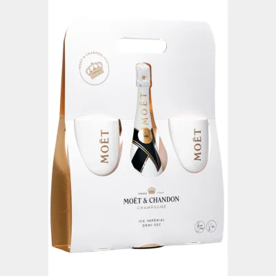 Moet & Chandon - Ice Imperial + 2 White Glasses In Luxury Gift Pack France 75cl