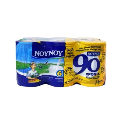 NoyNoy Evaporated Milk 6x400g Νουνού Γάλα Εβαπορέ 6x400g