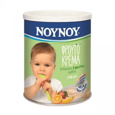 Noynoy Wheat Cereal with Milk and Fruits 300g ΝΟΥΝΟΥ Κρέμα παιδική με 3 φρούτα 300g