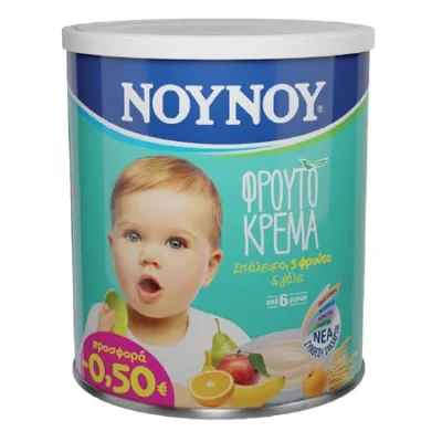 Noynoy Baby Cream with 5 Fruits 300g ΝΟΥΝΟΥ Φρουτόκρεμα με 5 Φρούτα 300g