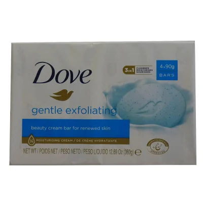 Dove bar soap 4X90 gr. Exfoliating.