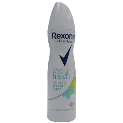 Rexona deodorant spray 150 ml. Stay fresh amapola azul y manzana.