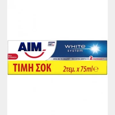 ΑΙΜ ΟΔΟΝΤΟΚΡΕΜΑ WHITE SYSTEM (2Χ75ml)