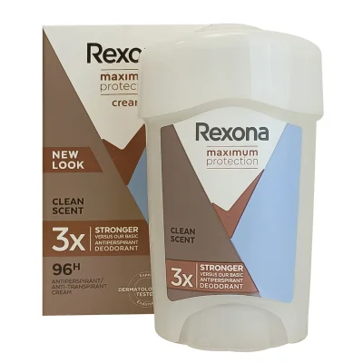 Rexona stick deodorant 45 ml. Woman maximum protection clean scent.