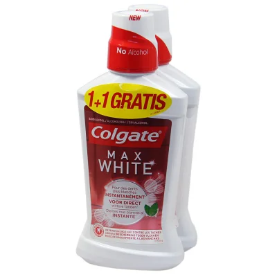 Colgate mouthwash 500 ml. Max White 2X1.