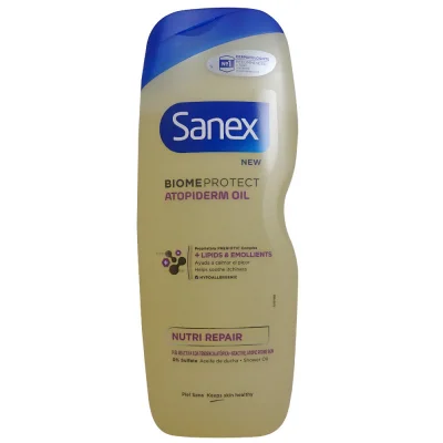 Sanex shower oil 600 ml. Atopiderm oil nutri repair.