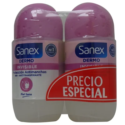 Sanex deodorant roll-on 2X50 ml. Invisible.